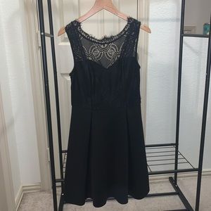 Mid- Length Black Lace Dress